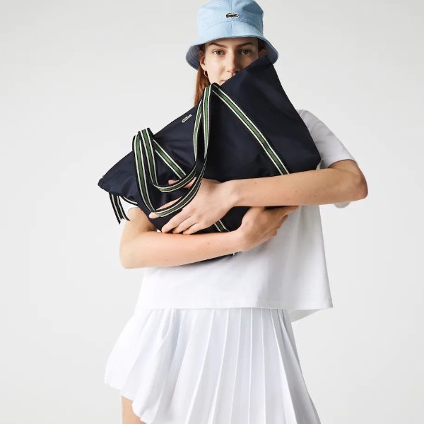 Women's Jeanne Large Striped Handles Canvas Shopper Bag