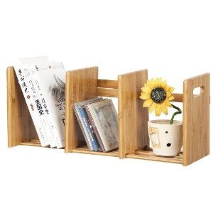 Furinno FNCL-33021 Bamboo Extension Book Rack, Natural