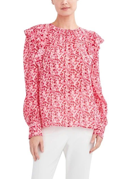 womens floral ruffled blouse