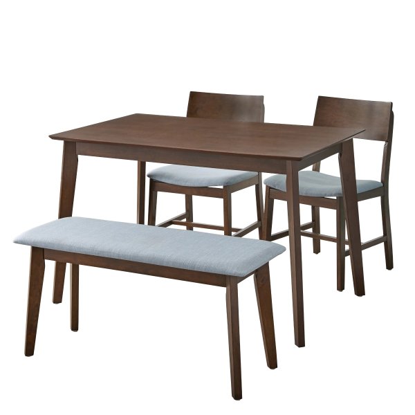 TMS Tiara 4-Piece Mid Century Dining Set with Bench, Multiple Colors