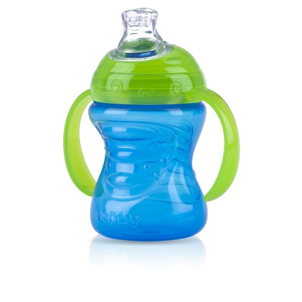 1 Pk 8 ounce 2-Handle Silicone Spout Cup, Colors May Vary