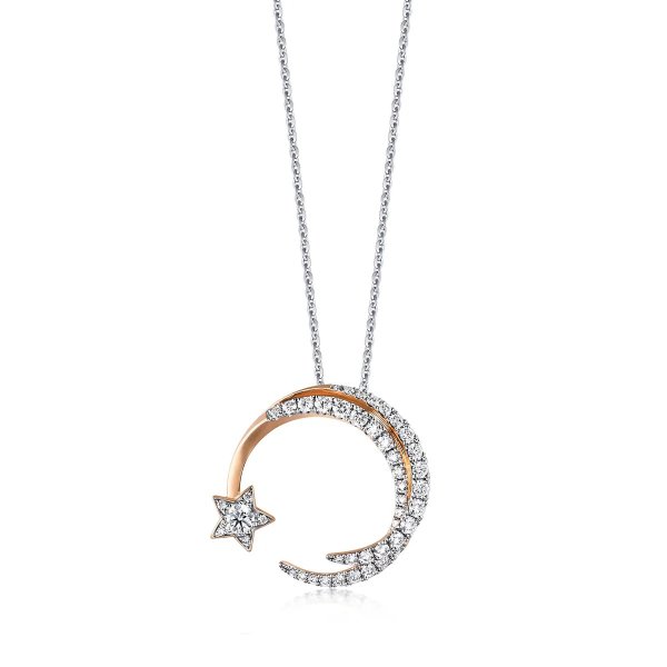 Love Decode 18K White & Rose Gold Necklace - 91445U | Chow Sang Sang Jewellery