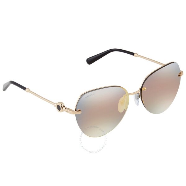 Grey Mirror Rose Gold Ladies Sunglasses BV6108 20144Z 58
