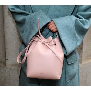 Mansur Gavriel Pink Calf Leather Bucket Bag @ Bergdorf Goodman