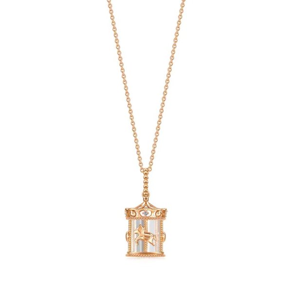 Love Decode 18K Rose Gold Diamond Carrousel Necklace | Chow Sang Sang Jewellery eShop