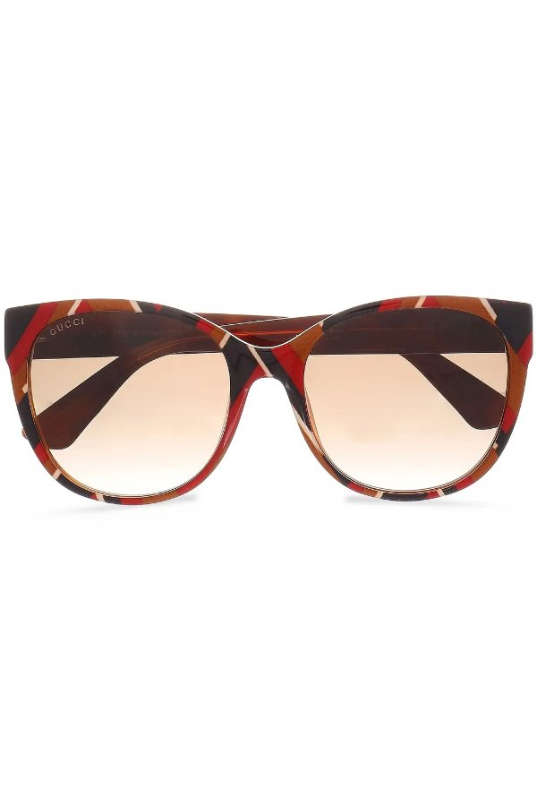 D-frame striped acetate sunglasses