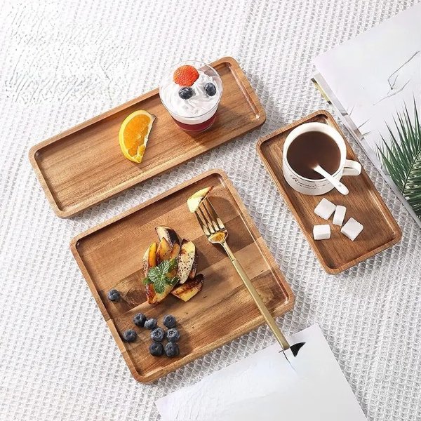 1pc Vanity Tray Solid Wood Counter Tray Toilet Tank Tray Appetizer Charcuterie Snack Serving Board Creative Tray - Home & Kitchen - Temu