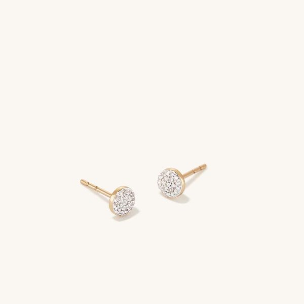 Round Pave Diamond Stud Earrings | Mejuri