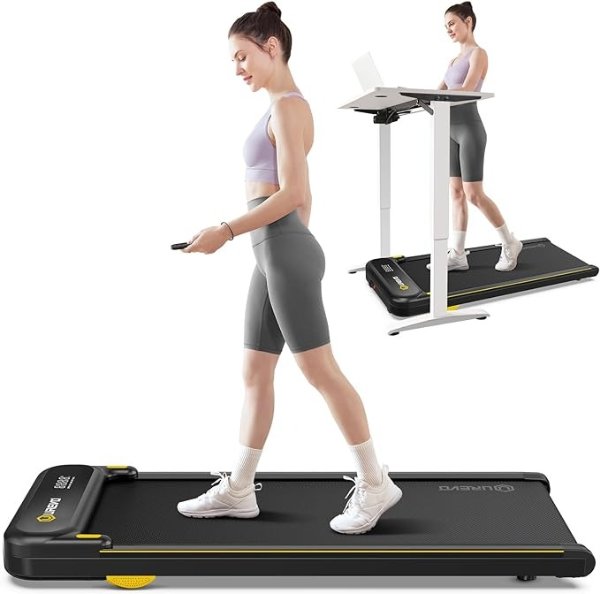 Walking pad, Under Desk Treadmill for Home Office, Portable Desk Treadmill with Double Shock Absorption Remote Control LED Display, 265 Lb Capacity
