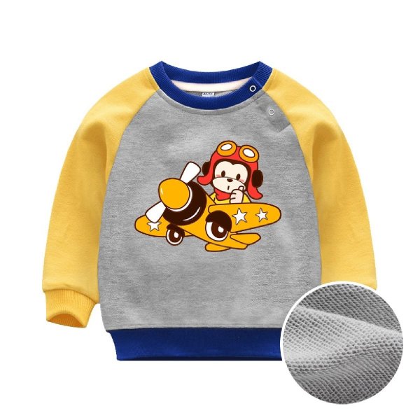 Spring Fall Toddler Sweatshirt – Pilot Yellow and Gray
