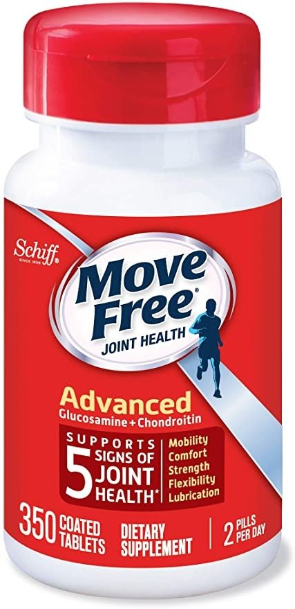 Glucosamine 1500mg (per serving) & Chondroitin - Move Free Advanced Joint Support Tablets (350 Count In A Bottle), For Joint Health, Supports Mobility, Flexibility, Strength, Lubrication and Comfort
