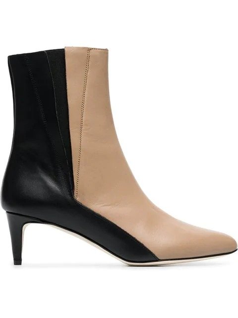 beige and black nila 55 leather boots