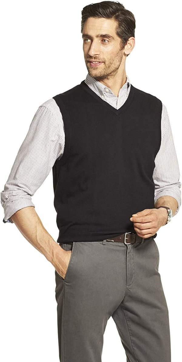 Men's Premium Essentials Solid V-Neck 12 Gauge Sweater Vest