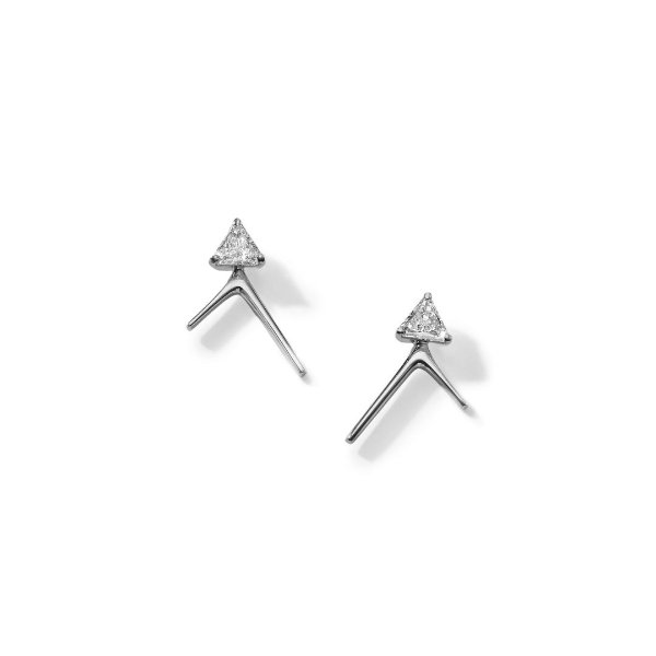 Ame Trio 18K White Gold, Lab-Grown Diamond 0.50ct. tw. Small Square Stud Earrings