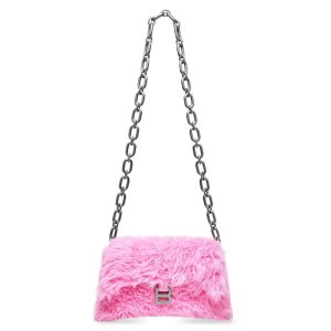 BalenciagaDowntown XS Shoulder Bag with Chain and Fake Fur