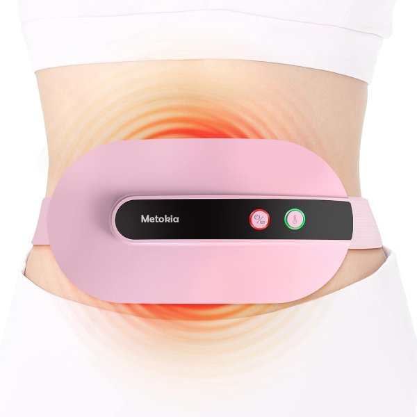Menstrual Heating Pad, Heating Pad for Back Pain with 3 Heat Levels and 3 Vibration Massage Modes, Portable Electric Fast Heating Belly Wrap Belt,Back or Belly Pain Relief for Women and Girl(Pink)
