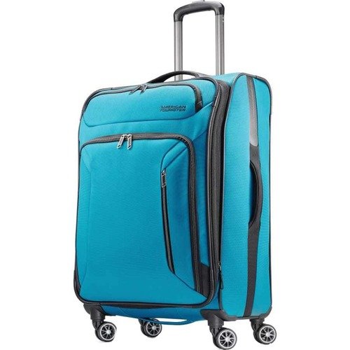 25" Zoom Spinner Expandable Suitcase Luggage, Teal Blue