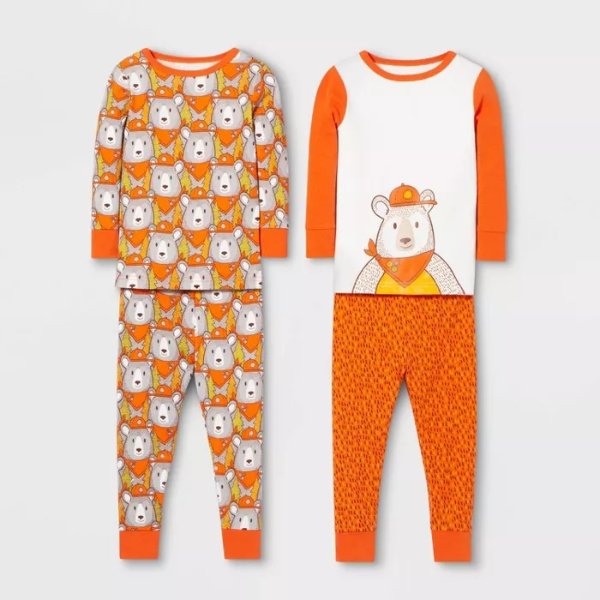 Toddler Boys' 4pc Bear Pajama Set - Cat & Jack&#153; Orange