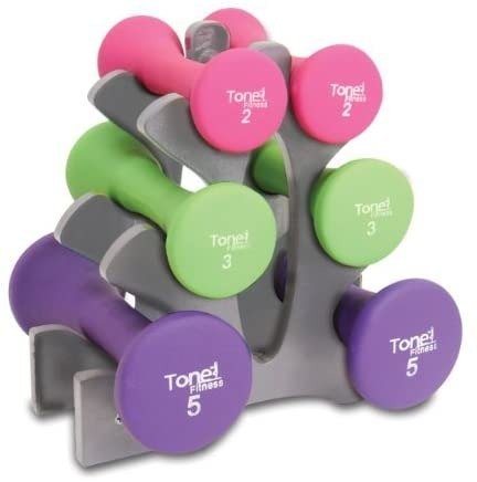 Tone Fitness 20-Pound Hourglass Dumbbell Set | Weight Set