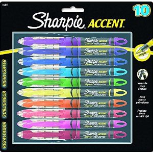 Sharpie Accent Pen Style Liquid Highlighter, Chisel Tip, 10 Pack