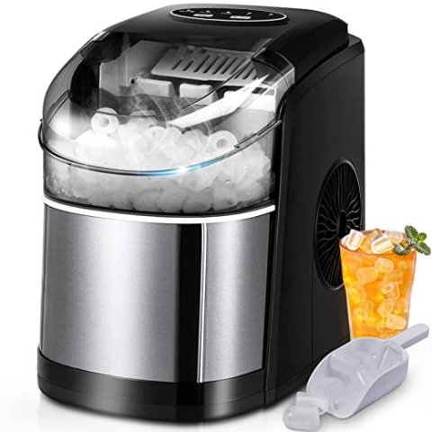 Ice Makers Countertop, 40Lbs/24H, 24pcs Ice Cubes Ready in 13 Mins, FREE  VILLAGE Portable Ice Machine with Self-Cleaning, Timer, Quiet & Easy to  Use