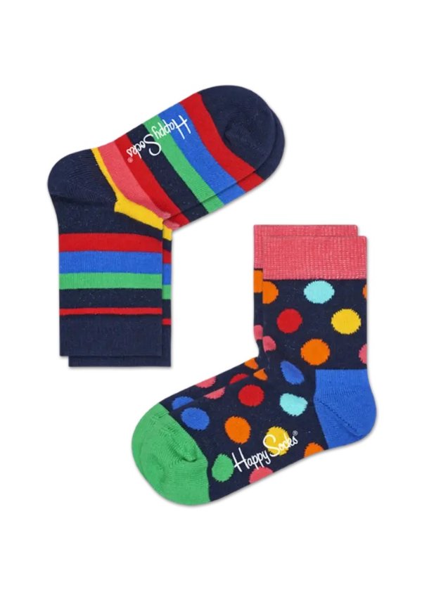 Blue 2-Pack Cotton Kids Socks: Stripe Pattern | Happy Socks