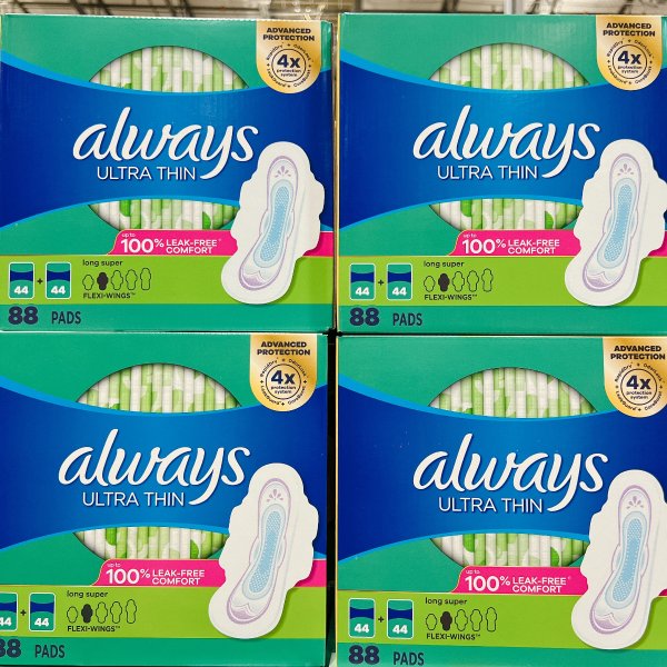 Always Ultra Thin Regular Pads with Flexi-Wings, Unscented - Size 1 (96  ct.) - Sam's Club