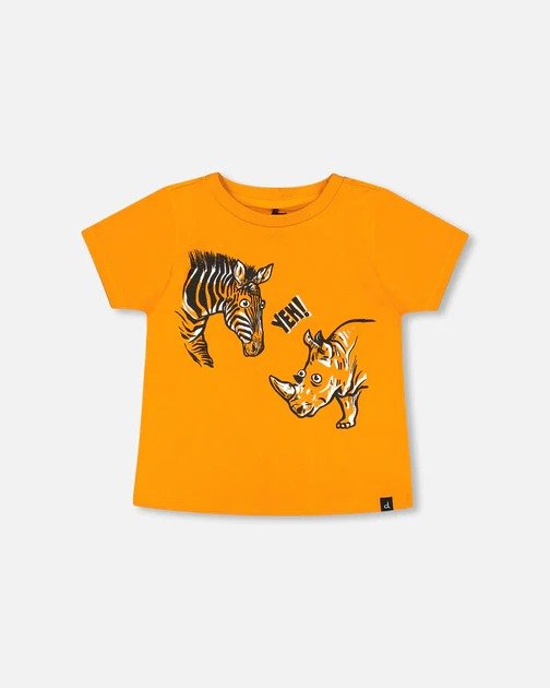 organic cotton t-shirt with print orange