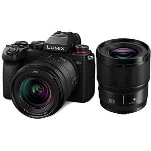 Lumix DC-S5 Mirrorless Digital Camera with Lumix S 20-60mm f/3.5-5.6 and 50mm f/1.8 L-Mount Lenses