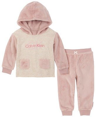 Baby Girls Hoodie and Silky Joggers, 2 Piece Set
