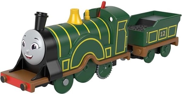 Motorized Toy Train Emily Battery-Powered Engine with Tender for Preschool Pretend Play Ages 3+ Years