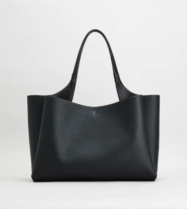 Leather Bag Medium - BLACK