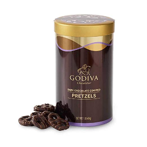 Godiva 黑巧克力覆盖的椒盐卷饼 一罐 近66个