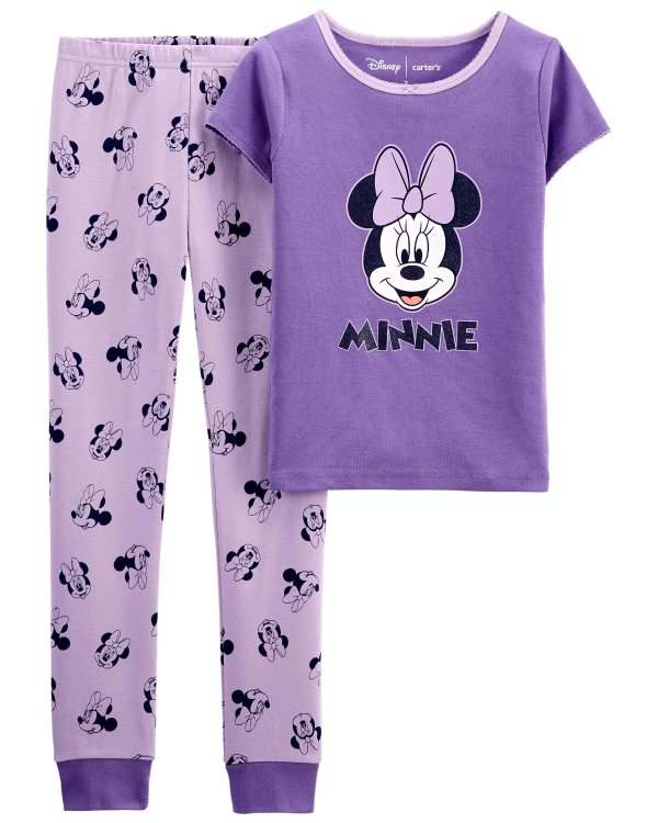 2-Piece Minnie Mouse 100% Snug Fit Cotton PJs