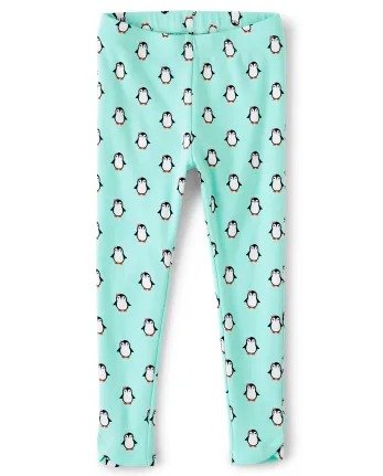 Girls Penguin Print Knit Tulip Leggings - Polar Party | Gymboree