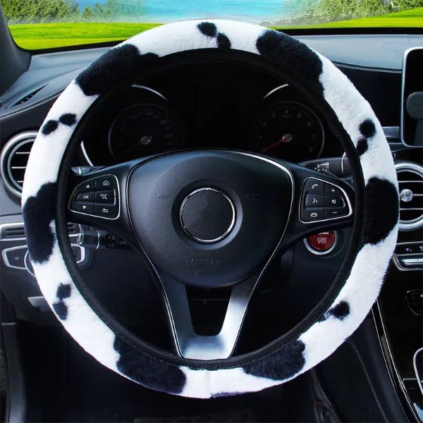 Car Plush Cute Steering Wheel Cover - Automotive - Temu