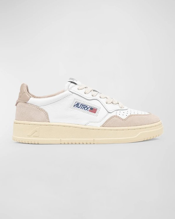 Medalist Low-Top Mixed Leather Sneakers