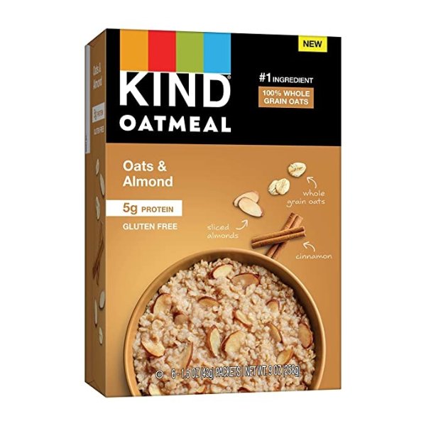 Oatmeal, Oats & Almond, Gluten Free, Low Sugar, Individual Packets, 30 Count