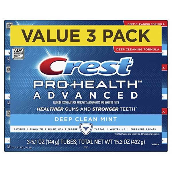 Pro Health Advanced Deep Clean Toothpaste, Mint, 5.1 Ounce, Pack of 3
