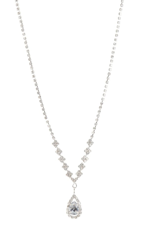 Crystal Teardrop Pendant Necklace