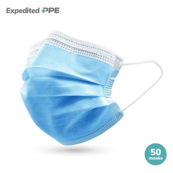 Expedited PPE 3-Ply Disposable Face Mask (50 pack)