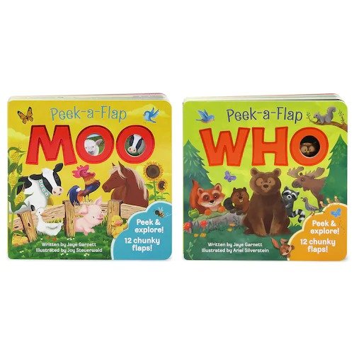 Peek a Flap Book 2-Pack: Moo & Who