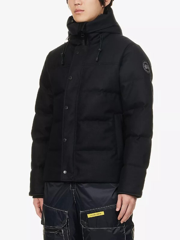 Macmillan brand-patch recycled wool-blend jacket