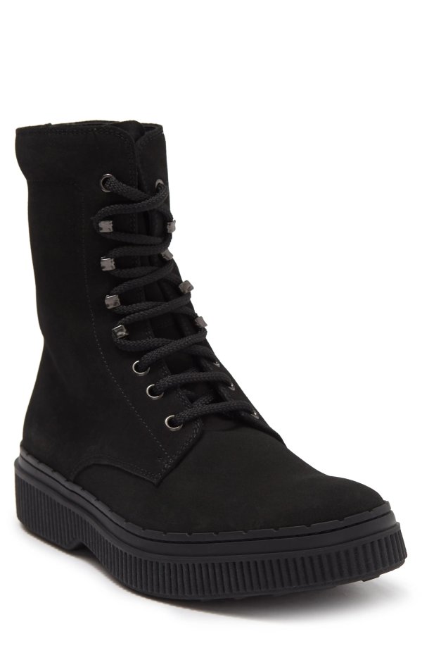 Tall Leather Combat Boot
