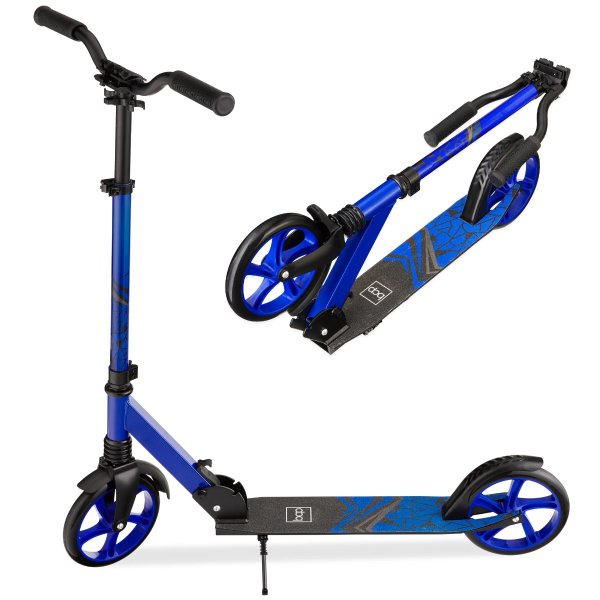 Kids Height Adjustable Kick Scooter w/ Carrying Strap, Non-Slip Deck