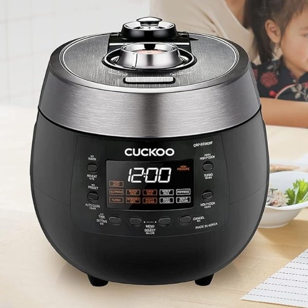 CUCKOO CRP-RT0609FB | 6-Cup (Uncooked) Twin Pressure Rice Cooker & Warmer