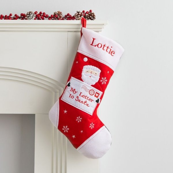 Personalized Medium Fleece Letter to Santa Stocking