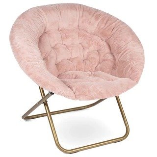 Milliard Cozy X-large Faux Fur Saucer Chair - Pink