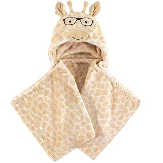 Hudson Baby Unisex Baby and Toddler Hooded Plush Blanket, Nerdy Giraffe, One Size