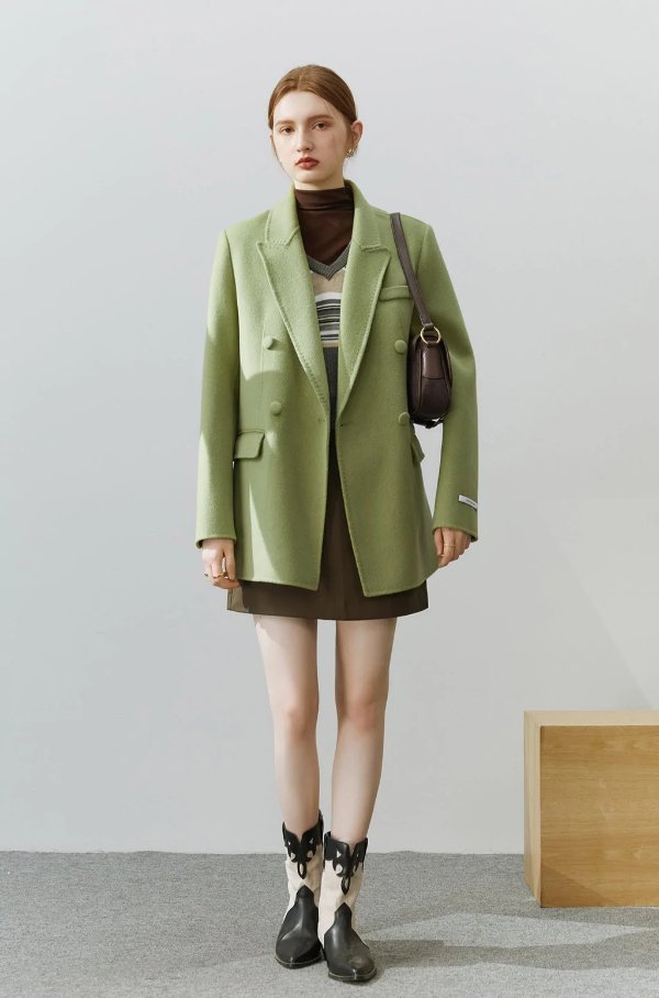 Fansilanen | Reine Green Double Breasted Wool Coat